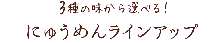 3種の味から選べる！にゅうめんラインアップ